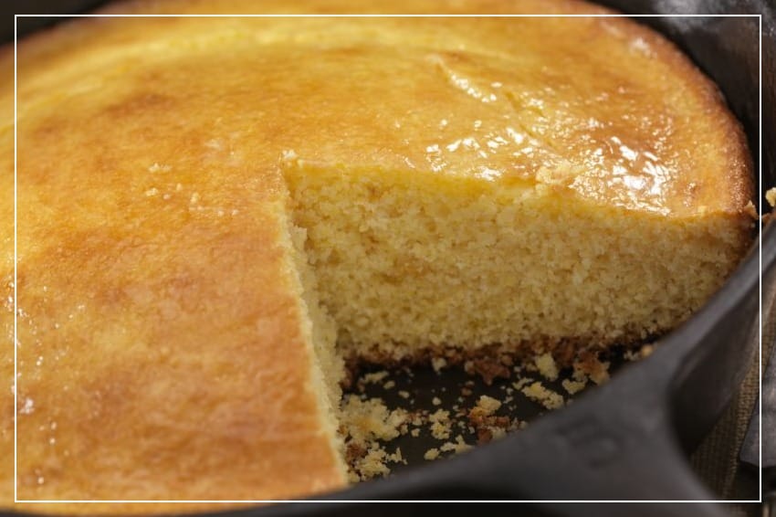 Cornbread in a cast-iron pan